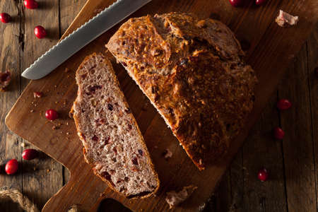 Homemade Walnut Cranberry Bread Ready to Eat