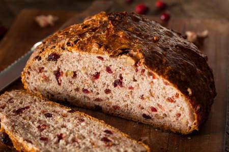 Homemade Walnut Cranberry Bread Ready to Eat