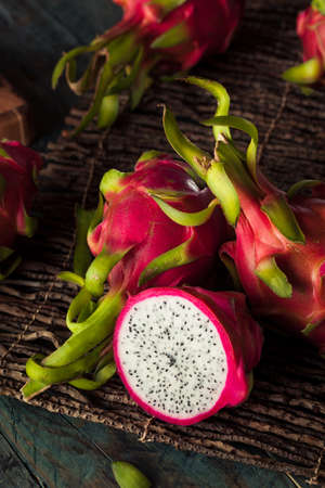 Raw Organic Dragon Fruit Ready to Eatの写真素材