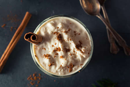 Homemade Eggnog Ice Cream Milkshake for the Holidaysの写真素材