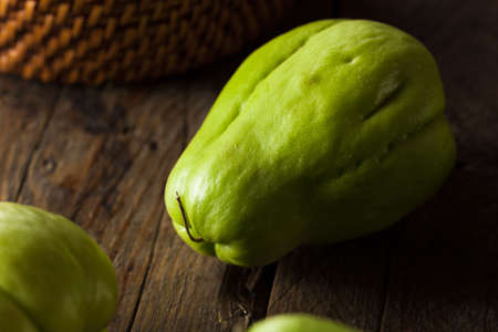 Raw Green Organic Chayote Ready to Eat