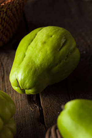 Raw Green Organic Chayote Ready to Eatの写真素材