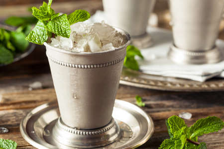 Cold Refreshing Classic Mint Julep with Mint and Bourbon