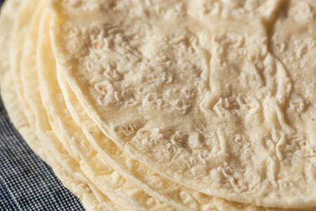 Homemade White Corn Tortillas in a Stack