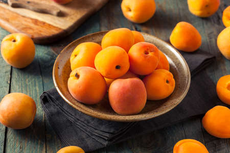 Raw Organic Yellow Apricots Ready to Eat