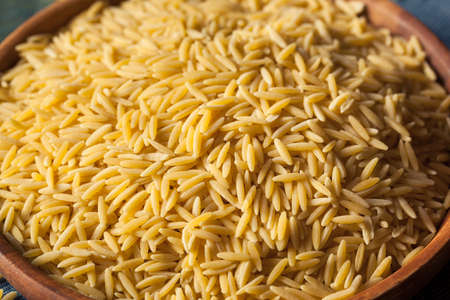 Raw Organic Orzo Pasta Ready for Cookingの写真素材