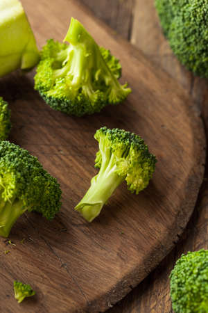 Healthy Green Organic  Raw Broccoli Florets Ready for Cookingの写真素材
