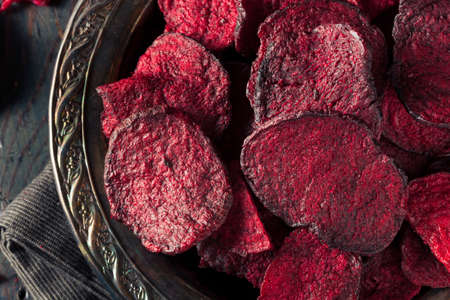 Healthy Purple Baked Beet Chips with Sea Salt