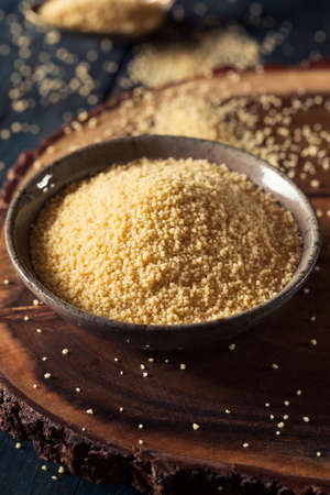 Raw Organic French Couscous in a Bowlの写真素材