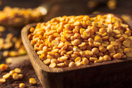 Raw Organic Yellow Split Peas in a Bowl