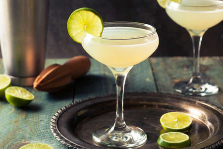 Classic Lime Daiquiri Cocktail with a Garnishの写真素材