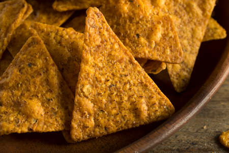 Homemade Pumpkin Tortilla Chips with Salt and Spices