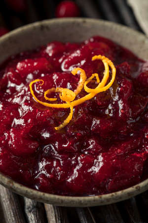 Homemade Thanksgiving Cranberry Sauce with Orange Zestの写真素材