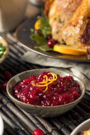 Homemade Thanksgiving Cranberry Sauce with Orange Zestの写真素材