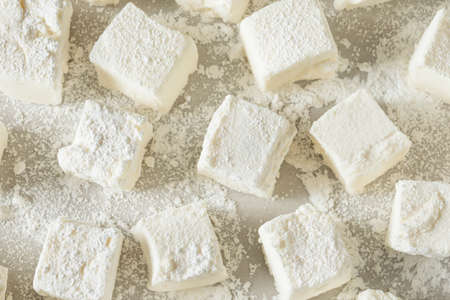 Homemade Sweet Square Marshmallows Ready to Eatの写真素材