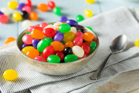 Sweet Easter Egg Shaped Jelly Candies Ready to Eatの写真素材