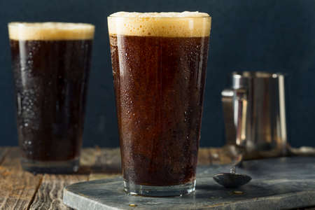 Frothy Nitro Cold Brew Coffee Ready to Drinkの写真素材