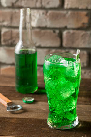 Refreshing Green Lime Soda Pop in an Iced Glass
