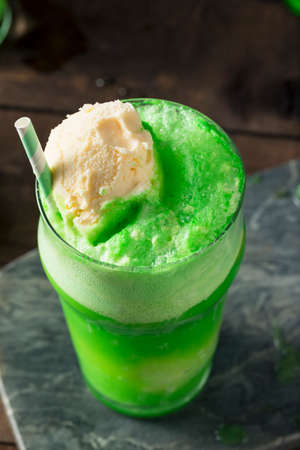 Homemade Green Ice Cream Soda Float for St. Patricks Day