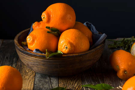 Raw Organic Minnela Tangerines Ready to Eatの写真素材