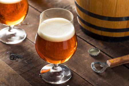 Refreshing Bourbon Barrel Aged Beer in a Glassの写真素材