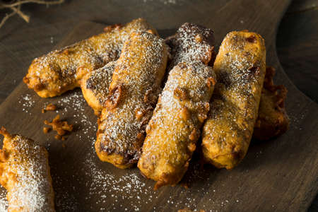 Homemade Deep Fried Candy Bar with Powdered Sugarの写真素材