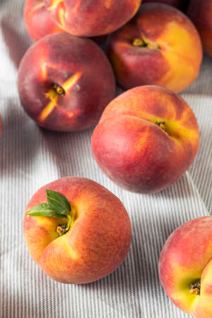 Raw Ripe Organic Yellow Peaches Ready to Eatの写真素材
