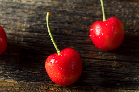 Raw Organic Red Sweet Cherries Ready to Eat