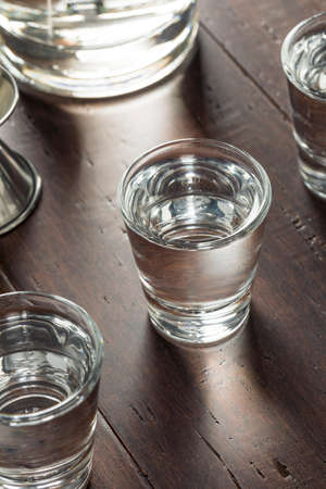 Clear Alcoholic Russian Vodka Shots Ready to Drink