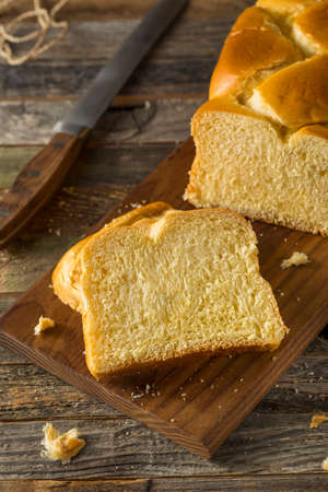 Homemade Sweet Brioche Bread Loaf Cut into Slices