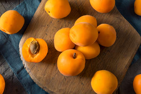 Raw Orange Organic Apricots Ready to Eat
