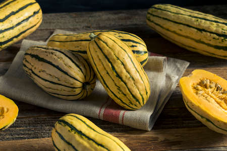 Raw Organic Delicata Squash Ready to Cook With