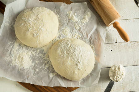 Raw Organic White Pizza Dough Ball with Flour