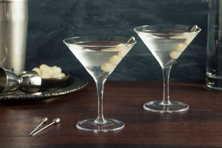 Homemade Boozy Gibson Martini with Cocktail Onionsの写真素材