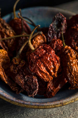 Super Hot Spicy Scorpion Bhut Jolokia Pepper Ready to Useの写真素材