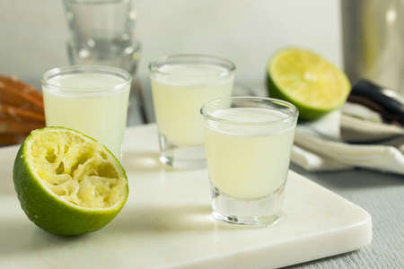 Boozy Lime  and Vodka Kamikaze Shots Ready to be drinked