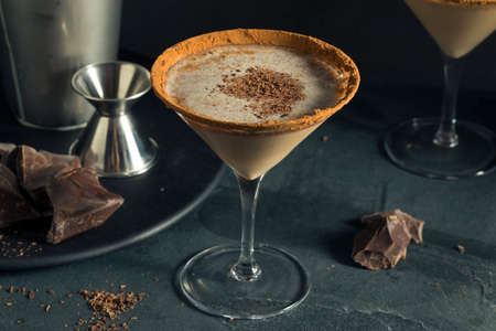 Boozy Chocolate Dessert Martini with Cocoa and Vodkaの写真素材