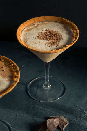 Boozy Chocolate Dessert Martini with Cocoa and Vodkaの写真素材
