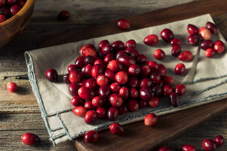 Raw Red Organic Cranberries Ready to Cook With