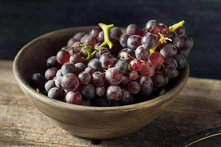 Raw Purple Organic Red Wine Grapes Ready to Eat