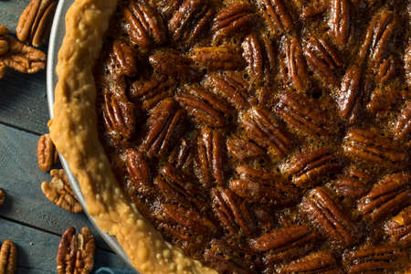 Sweet Homemade Crunchy Pecan Pie Ready to Eat