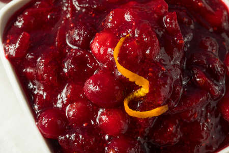 Sweet Homemade Cranberry Sauce for Thanksgiving Dinnerの写真素材