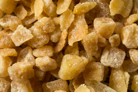 Sweet Organic Crystallized Ginger Candy in a Bowlの写真素材