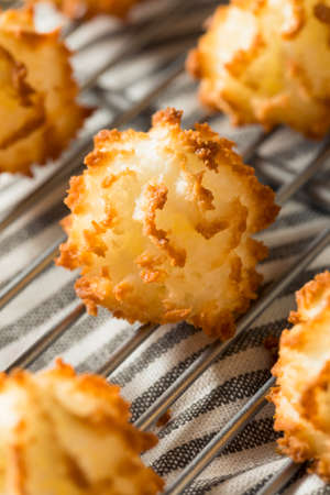 Homemade Baked Coconut Macaroons Ready to Eatの写真素材