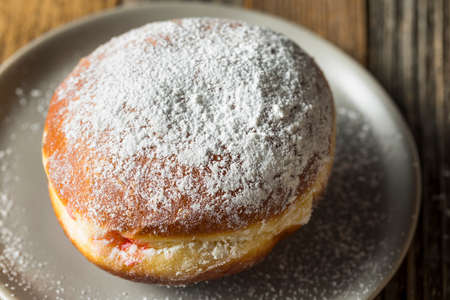 Gourmet Homemade Polish Paczki Donuts with Jelly Fillingの写真素材
