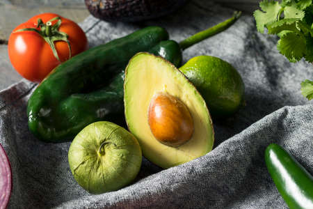 Raw Organic Healthy Mexican Vegetables and Herb Ingredientsの写真素材