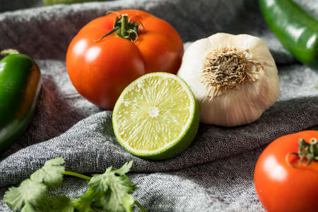 Raw Organic Healthy Mexican Vegetables and Herb Ingredientsの写真素材