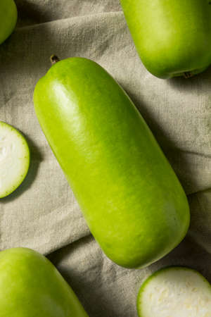 Raw Green Organic Opo Squash Ready to Cookの写真素材