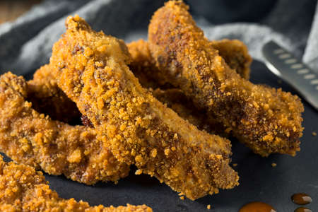 Homemade Deep Fried Ribs with Barbecue Sauceの写真素材