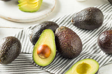 Healthy Organic Green Avocados Ready to Eatの写真素材
